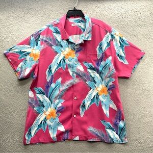 Tommy Bahama 100% Silk Shirt Nantucket Blooms Floral Hawaiian Pink Size XXL NWT